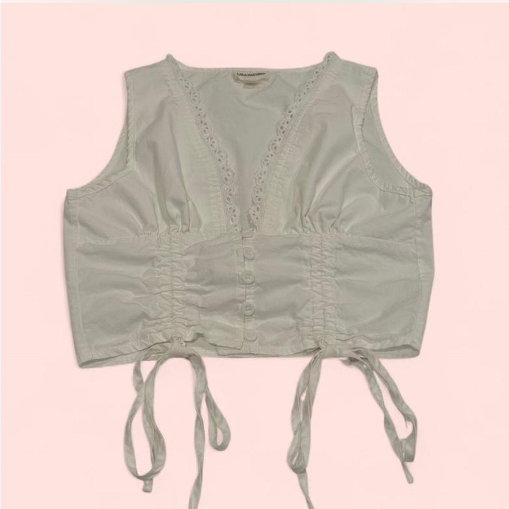White Lace Trim Blouse